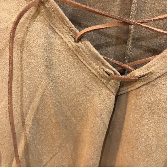 NEW RUE21 Faux Suede Boho Lace Up Dress - Picture 3 of 5